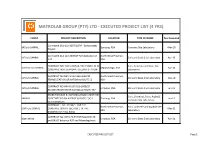 Matrolab Group (Pty) Ltd - Executed Project List (4 Yrs)