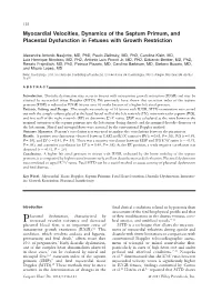 Myocardial Velocities, Dynamics of the Septum Primum, and Placental Dysfunction in Fetuses with Growth Restriction