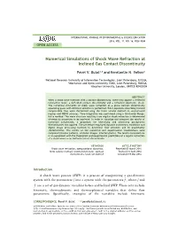 Numerical Simulations of Shock Wave Refraction at Inclined Gas Contact Discontinuity