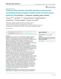 Proteome-Wide Analysis of Protein Abundance and Turnover