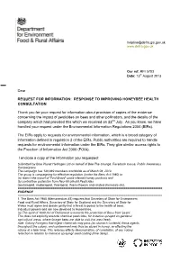 Response to Improving Honeybee Health Consultation