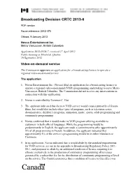 Broadcasting Decision CRTC 2013-6