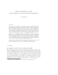 Digital Mathematics Library Some Technical and Organisatorial Suggestions