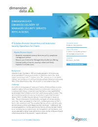 Dimension Data Enhances Delivery of Managed Security Services with Algosec