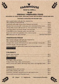 Freshly Prepared Food DELIVERED to YOUR LODGE, AVAILABLE EVERY DAY BETWEEN 12 NOON and 9PM
