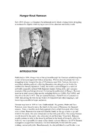 Hunger Knut Hamsun