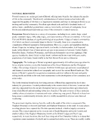 Version Dated: 7/31/2020 NATURAL RESOURCES Natural Resources