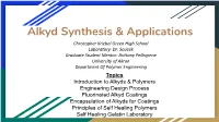 Alkyd Synthesis & Applications