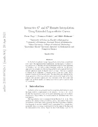 Interactive $ G^ 1$ and $ G^ 2$ Hermite Interpolation Using