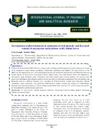 Investigation of Phytochemicals & Estimation of Total Phenolic And