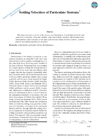 Settling Velocities of Particulate Systems†