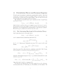 11 Perturbation Theory and Feynman Diagrams