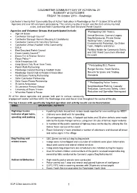 21 SUMMARY of OUTCOMES FRIDAY 7Th October 2016 – Rowhedge