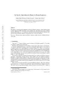 On Greedy Algorithms for Binary De Bruijn Sequences