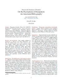 On the Fluctuations of Dissipation: an Annotated Bibliography∗