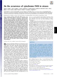 On the Occurrence of Cytochrome P450 in Viruses
