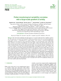 Pollen Morphological Variability Correlates with a Large-Scale Gradient of Aridity