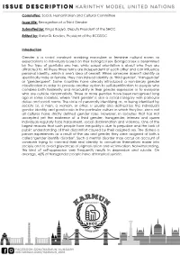 Recognition of a Third Gender Submitted By