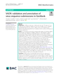 Validation and Annotation of Virus Sequence Submissions to Genbank Alejandro A