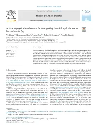 A View of Physical Mechanisms for Transporting Harmful Algal Blooms to T Massachusetts Bay ⁎ Yu Zhanga, , Changsheng Chenb, Pengfei Xueb,1, Robert C