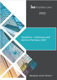 Analytics - Solutions and Service Partners 2020