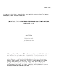 Draft: 3/31 CROSS-TALK in MOVEMENTS: RECONCEIVING the CULTURE- NETWORK LINK Ann Mische Rutgers University