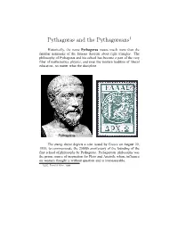 Pythagoras and the Pythagoreans1