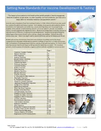 Setting New Standards for Vaccine Development & Testing