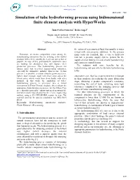 Simulation of Tube Hydroforming Process Using Bidimensional Finite Element Analysis with Hyperworks