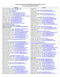 Agency Distribution List for Presentation 8-13-19