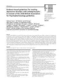 Evidence-Based Guidelines for Treating Depressive Disorders with Antidepressants