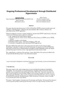 Ongoing Professional Development Through Distributed Hypermedia