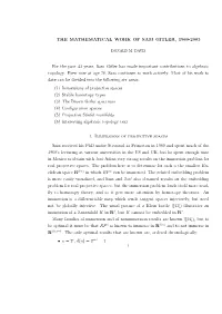 THE MATHEMATICAL WORK of SAM GITLER, 1960-2003 for the Past