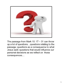 The Passage from Mark 10