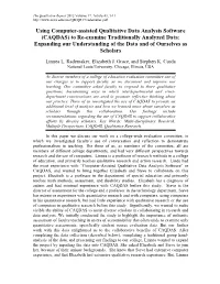 Using Computer-Assisted Qualitative Data Analysis Software