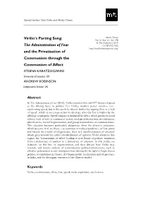 Virilio's Parting Song: the Administration Of