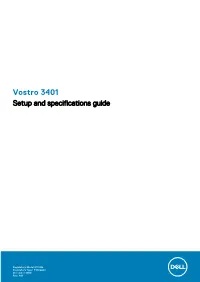 Vostro 3401 Setup and Specifications Guide