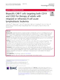 Bispecific CAR-T Cells Targeting Both CD19 and CD22 for Therapy Of
