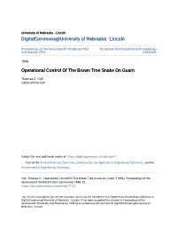 Operational Control of the Brown Tree Snake on Guam
