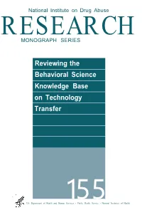 Reviewing the Behavioral Science Knowledge Base on Technology Transfer