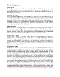 Speaker Biographies