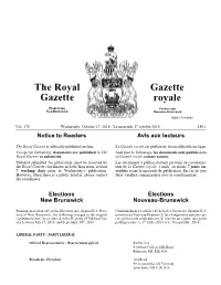 The Royal Gazette Gazette Royale