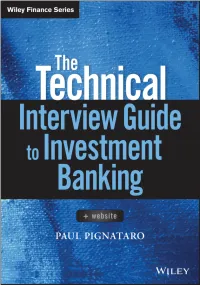 The Technical Interview Guide to Investment Banking