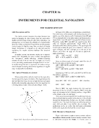 Chapter 16 Instruments for Celestial Navigation