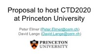 CTD2020 at Princeton University