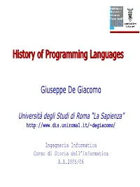 History of Programming Languages