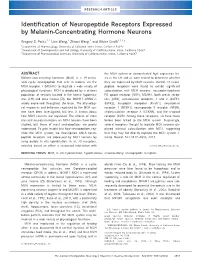 Identification of Neuropeptide Receptors Expressed By