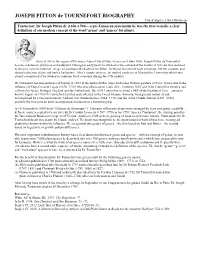 JOSEPH PITTON De TOURNEFORT BIOGRAPHY Chuck Staples, CSSA Historian