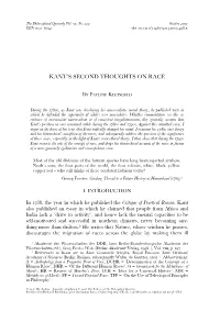 Kant's Second Thoughts on Race