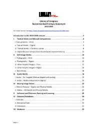 Recommended Formats Statement 2019-2020